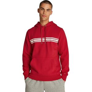 Tommy Hilfiger Men’s Central Chest Stripe Hoodie, Multicolor (Medium Red), XL Tommy Hilfiger Men’s Central Chest Stripe Hoodie, Multicolor (Medium Red), XL