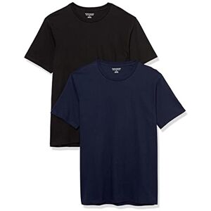 Amazon Essentials Men's T-Shirt Slim-Fit Short-Sleeve V-Neck, Pack of 2, Black/Navy, Small Amazon Essentials Men's T-Shirt Slim-Fit Short-Sleeve V-Neck, Pack of 2, Black/Navy, Small