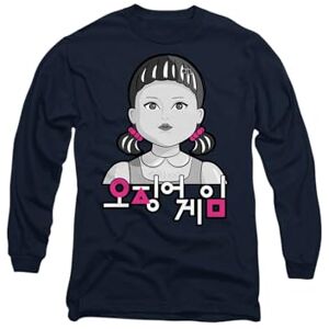 Squid Game Young-HEE Pop Art Unisex Long Sleeve T Shirt, Navy, Large Squid Game Young-HEE Pop Art Unisex Long Sleeve T Shirt, Navy, Large