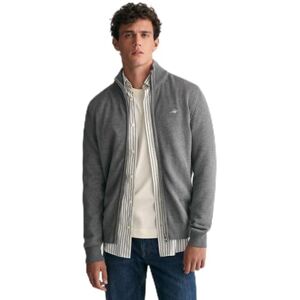 GANT Men's Casual Cotton Zip Cardigan Sweater, Dark Grey Blend, XXXL GANT Men's Casual Cotton Zip Cardigan Sweater, Dark Grey Blend, XXXL