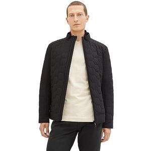 TOM TAILOR Men's Quilted Jacket with Stand-up Collar in Biker Style, 29999-black, XXL TOM TAILOR Men's Quilted Jacket with Stand-up Collar in Biker Style, 29999-black, XXL