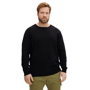 TOM TAILOR Men's PlusSize Basic Jumper with Logo Embroidery 1024149, 29999 Black, 4XL Große Größen TOM TAILOR Men's PlusSize Basic Jumper with Logo Embroidery 1024149, 29999 Black, 4XL Große Größen