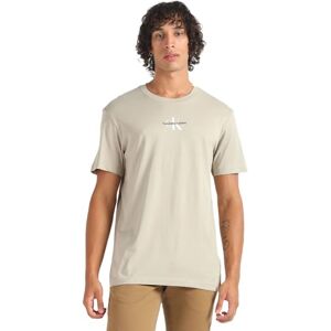 Calvin Klein Jeans Men Monologo Regular Tee S/S Knit Tops Grey, S Calvin Klein Jeans Men Monologo Regular Tee S/S Knit Tops Grey, S