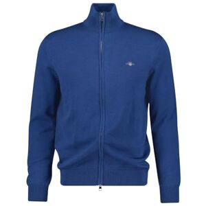 GANT Men's Casual Cotton Zip Cardigan Sweater, Blue (Vintage Blue), M GANT Men's Casual Cotton Zip Cardigan Sweater, Blue (Vintage Blue), M