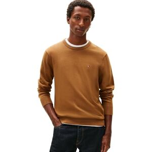 Tommy Hilfiger Men Essential SSNL Cotton Crew Neck MW0MW39999 Pullover Sweater, Brown, S Tommy Hilfiger Men Essential SSNL Cotton Crew Neck MW0MW39999 Pullover Sweater, Brown, S