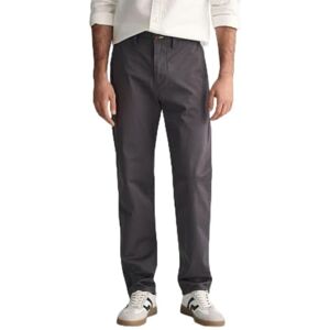 GANT Men's Regular Twill Chinos Dress Pants, Anthracite, 36 W/32 L GANT Men's Regular Twill Chinos Dress Pants, Anthracite, 36 W/32 L