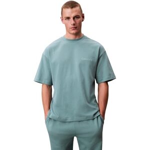 Calvin Klein Men’s Short Sleeve Crew Neck Wide Fit T-Shirt, Blue (Trellis), L Calvin Klein Men’s Short Sleeve Crew Neck Wide Fit T-Shirt, Blue (Trellis), L