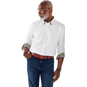 Joe Browns Men's Contrast Trim Triple Collar Shirt, White, S Joe Browns Men's Contrast Trim Triple Collar Shirt, White, S
