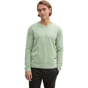 TOM TAILOR Men's 1039811 Knitted V-Neck Sweater, 37098-Spring Green Melange, XL TOM TAILOR Men's 1039811 Knitted V-Neck Sweater, 37098-Spring Green Melange, XL