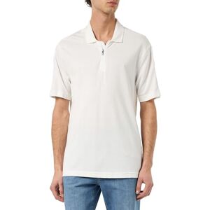 Armani Exchange Men's Ax Stacked Logo Cotton Piquet Zip Up Polo Shirt, Off White, XXL Armani Exchange Men's Ax Stacked Logo Cotton Piquet Zip Up Polo Shirt, Off White, XXL