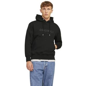 JACK & JONES Men's Jorfrederiksberg Sweat Hood Sn Sweatshirt, Black, S JACK & JONES Men's Jorfrederiksberg Sweat Hood Sn Sweatshirt, Black, S