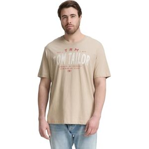 TOM TAILOR Men's 1048183 T-Shirt, 11032-Cashew Beige, 4XL TOM TAILOR Men's 1048183 T-Shirt, 11032-Cashew Beige, 4XL