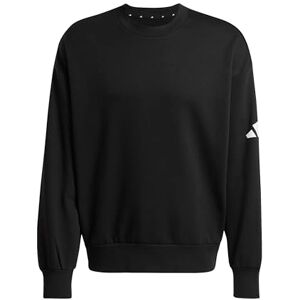 adidas Men's ESSENTIALS LOSE FIT THREE BAR SWEATSHIRT, black/white, S adidas Men's ESSENTIALS LOSE FIT THREE BAR SWEATSHIRT, black/white, S
