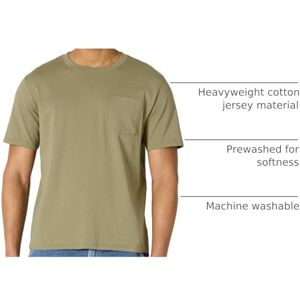 Amazon Essentials Men's Relaxed-Fit Heavyweight Cotton Pocket T-Shirt, Light Olive, X-Large Amazon Essentials Men's Relaxed-Fit Heavyweight Cotton Pocket T-Shirt, Light Olive, X-Large