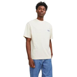 JACK & JONES Mens Santorini Short Sleeve T-Shirt Buttercream S JACK & JONES Mens Santorini Short Sleeve T-Shirt Buttercream S