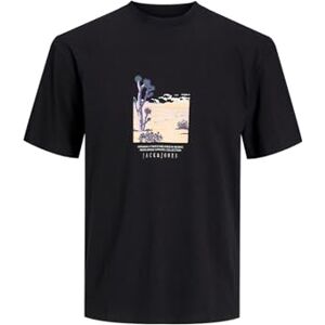 JACK & JONES Men's Jorlucca Graphic Tee Ss Crew Neck T-Shirt, Black, S JACK & JONES Men's Jorlucca Graphic Tee Ss Crew Neck T-Shirt, Black, S