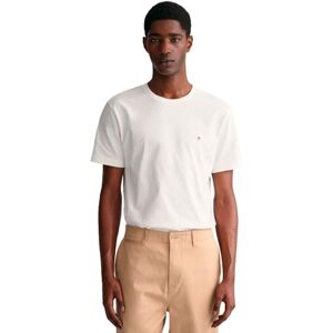 GANT Men's REG Shield SS T-Shirt, White, Standard, White, XXXXX-Large GANT Men's REG Shield SS T-Shirt, White, Standard, White, XXXXX-Large