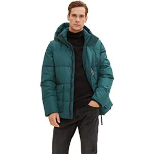 TOM TAILOR Men's Puffer Jacket with Hood 1032491, 10834 Deep Green Lake, L TOM TAILOR Men's Puffer Jacket with Hood 1032491, 10834 Deep Green Lake, L