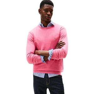 Tommy Hilfiger Men’s Essential Cotton Round Neck Jumper, Pink (Vintage Rosy), XXL Tommy Hilfiger Men’s Essential Cotton Round Neck Jumper, Pink (Vintage Rosy), XXL