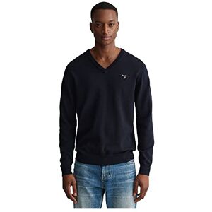 GANT Men's 8030562-433-XS Classic Cotton V-Neck, Evening Blue, XS GANT Men's 8030562-433-XS Classic Cotton V-Neck, Evening Blue, XS