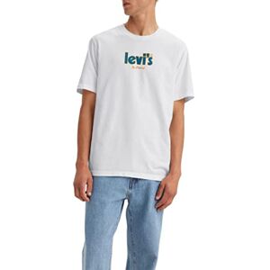 Levi's Men's Ss Relaxed Fit Tee T-Shirt, Holiday Poster White, S Levi's Men's Ss Relaxed Fit Tee T-Shirt, Holiday Poster White, S