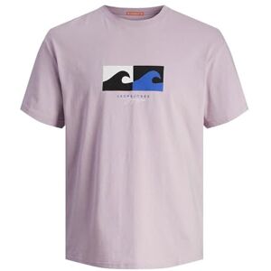 JACK & JONES Men's Jormarbella Branding Tee SS Crew Neck T-Shirt, Lavender Frost, XS JACK & JONES Men's Jormarbella Branding Tee SS Crew Neck T-Shirt, Lavender Frost, XS
