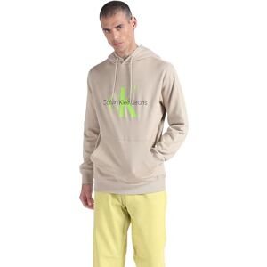 Calvin Klein Jeans Men Hoodie Seasonal Monologo Regular, Grey (Plaza Taupe/Acid Light), S Calvin Klein Jeans Men Hoodie Seasonal Monologo Regular, Grey (Plaza Taupe/Acid Light), S