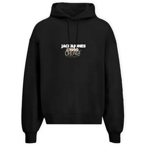JACK & JONES Men's Jorbushwick Sweat Hood FST Sweatshirt, Black, S JACK & JONES Men's Jorbushwick Sweat Hood FST Sweatshirt, Black, S