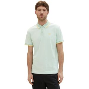 TOM TAILOR Men's 1040822 Polo Shirt, 35203-White Mint Twotone, L TOM TAILOR Men's 1040822 Polo Shirt, 35203-White Mint Twotone, L