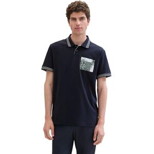 TOM TAILOR Men's 1041796 Basic Polo Shirt with Small Print, 10668-Sky Captain Blue, XXL TOM TAILOR Men's 1041796 Basic Polo Shirt with Small Print, 10668-Sky Captain Blue, XXL
