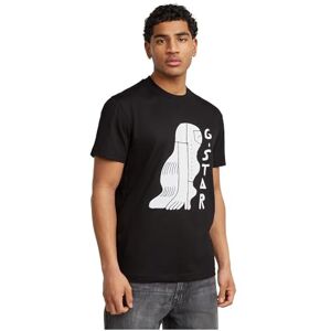 G-STAR Men's Hair Illustration T-Shirt, Black (dk black D25678-C336-6484), S G-STAR Men's Hair Illustration T-Shirt, Black (dk black D25678-C336-6484), S