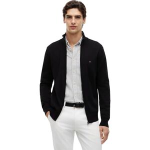 Tommy Hilfiger Men’s Essential Cotton Stand Collar Jumper with Zip, Black (Black), S Tommy Hilfiger Men’s Essential Cotton Stand Collar Jumper with Zip, Black (Black), S