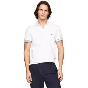 Tommy Hilfiger Men’s Short Sleeve Flag Cuff Slim Fit Polo Shirt, White (White), 3XL Tommy Hilfiger Men’s Short Sleeve Flag Cuff Slim Fit Polo Shirt, White (White), 3XL