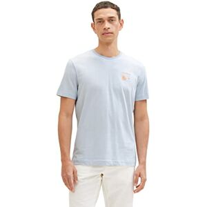 TOM TAILOR Men's 1037268 T-Shirt with Print, 31992-Stonington Blue White Stripes, L TOM TAILOR Men's 1037268 T-Shirt with Print, 31992-Stonington Blue White Stripes, L