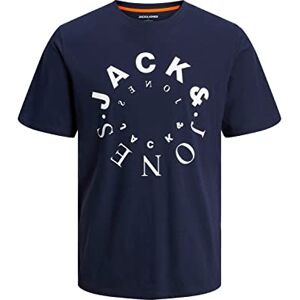 JACK & JONES Bestseller A/S Men's Jjwarrior Tee SS Crew Neck T-Shirt, Navy Blazer/Print: Big, L JACK & JONES Bestseller A/S Men's Jjwarrior Tee SS Crew Neck T-Shirt, Navy Blazer/Print: Big, L