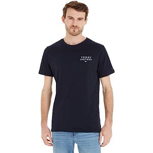 Tommy Hilfiger Men's Short Sleeve Round Neck T-Shirt, Blue (Desert Sky), M Tommy Hilfiger Men's Short Sleeve Round Neck T-Shirt, Blue (Desert Sky), M