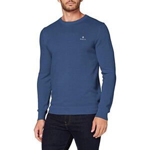 GANT Men's Cotton Pique C-neck Pullover Sweater , Denim Blue Mel,L GANT Men's Cotton Pique C-neck Pullover Sweater , Denim Blue Mel,L