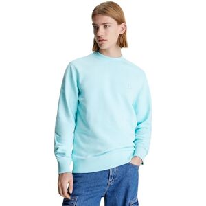 Calvin Klein Jeans Men Sweatshirt Badge Crew Neck no Hood, Turquoise (Blue Tint), S Calvin Klein Jeans Men Sweatshirt Badge Crew Neck no Hood, Turquoise (Blue Tint), S