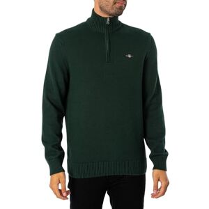 GANT Mens Cotton Half Zip Cream Sweater Green L GANT Mens Cotton Half Zip Cream Sweater Green L