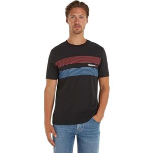 Tommy Hilfiger Men Chest Hilfiger 85 Tee S/S T-Shirts, Black, XS Tommy Hilfiger Men Chest Hilfiger 85 Tee S/S T-Shirts, Black, XS