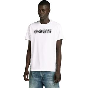 G-STAR Men's Distressed Logo T-Shirt, White (white D24363-C506-110), XS G-STAR Men's Distressed Logo T-Shirt, White (white D24363-C506-110), XS