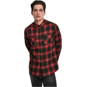 Urban Classics Men's Hemd Checked Flanell Shirt 6 Casual, Multicolour (Black/Red 02374), M Urban Classics Men's Hemd Checked Flanell Shirt 6 Casual, Multicolour (Black/Red 02374), M