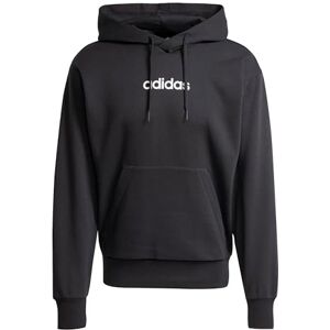 adidas Men's ESSENTIALS LINEAR FLEECE HOODIE, black/white, L adidas Men's ESSENTIALS LINEAR FLEECE HOODIE, black/white, L