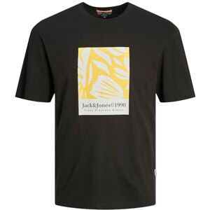 JACK & JONES Men's Jormarbella AOP Branding Tee SS Crew NEC T-Shirt, Black, M JACK & JONES Men's Jormarbella AOP Branding Tee SS Crew NEC T-Shirt, Black, M