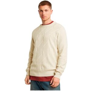 G-STAR Men's Zig-Zag Structure Knitted Sweater, White (whitebait D25108-C259-1603), S G-STAR Men's Zig-Zag Structure Knitted Sweater, White (whitebait D25108-C259-1603), S