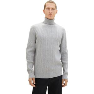 TOM TAILOR Men's 1039694 Sweater, 12035-Grey Heather Melange, L TOM TAILOR Men's 1039694 Sweater, 12035-Grey Heather Melange, L