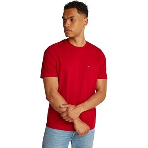 Tommy Hilfiger Men’s Short Sleeve Essential T-Shirt with Breast Pocket, Multicolor (Medium Red), M Tommy Hilfiger Men’s Short Sleeve Essential T-Shirt with Breast Pocket, Multicolor (Medium Red), M