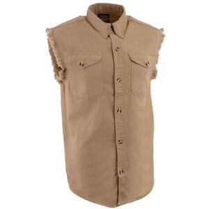 Milwaukee DM4005 Men's Beige Lightweight Sleeveless Denim Shirt X-Large Milwaukee DM4005 Men's Beige Lightweight Sleeveless Denim Shirt X-Large