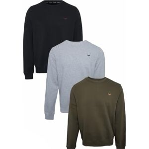 Threadbare 'Citrus' Men's Sweater Crew Neck Fleece Sweatshirt Jumper Top (Pack of 3) Black, Grey Marl, Khaki, M Threadbare 'Citrus' Men's Sweater Crew Neck Fleece Sweatshirt Jumper Top (Pack of 3) Black, Grey Marl, Khaki, M