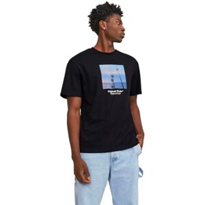JACK & JONES Men's Jorvesterbro Picture Tee Ss Crew Neck Sn T-Shirt, Black, S JACK & JONES Men's Jorvesterbro Picture Tee Ss Crew Neck Sn T-Shirt, Black, S